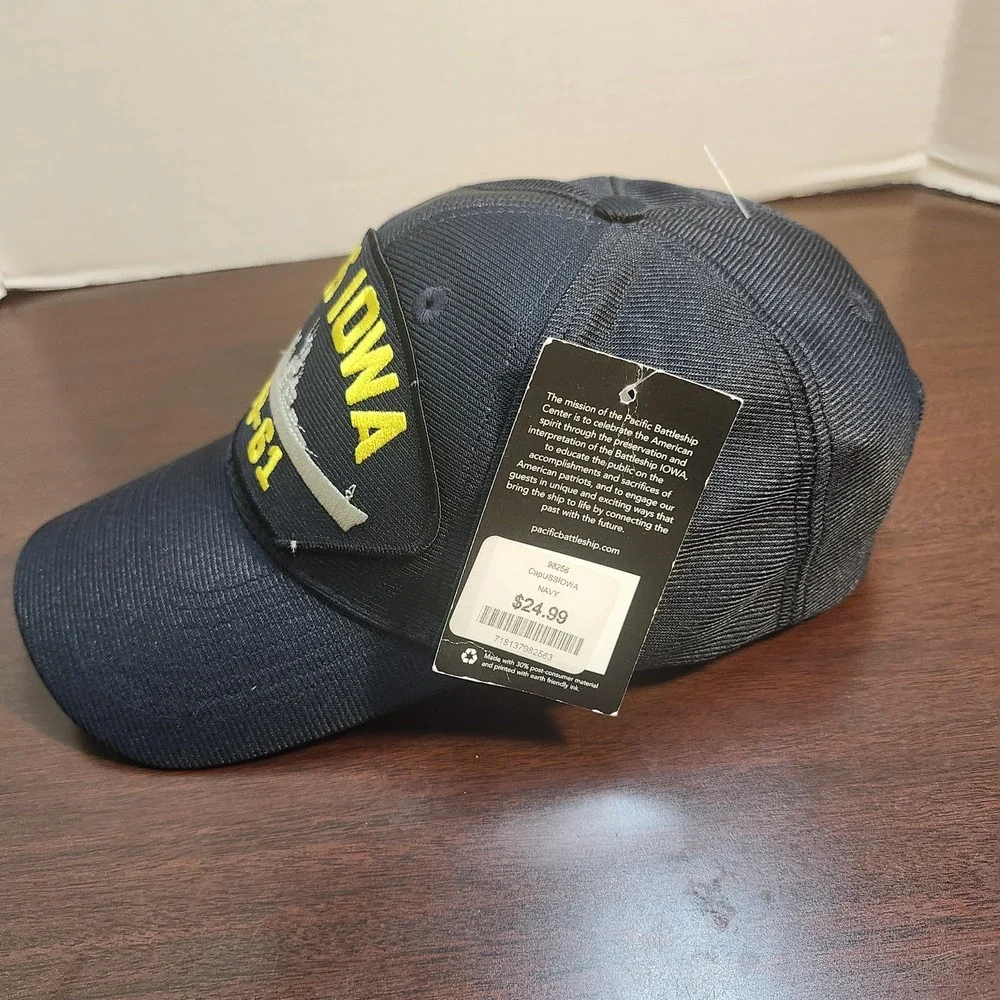 USS Iowa BB-61 Battleship Navy Hat Cap Eagle Crest Made in USA Military